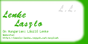 lenke laszlo business card